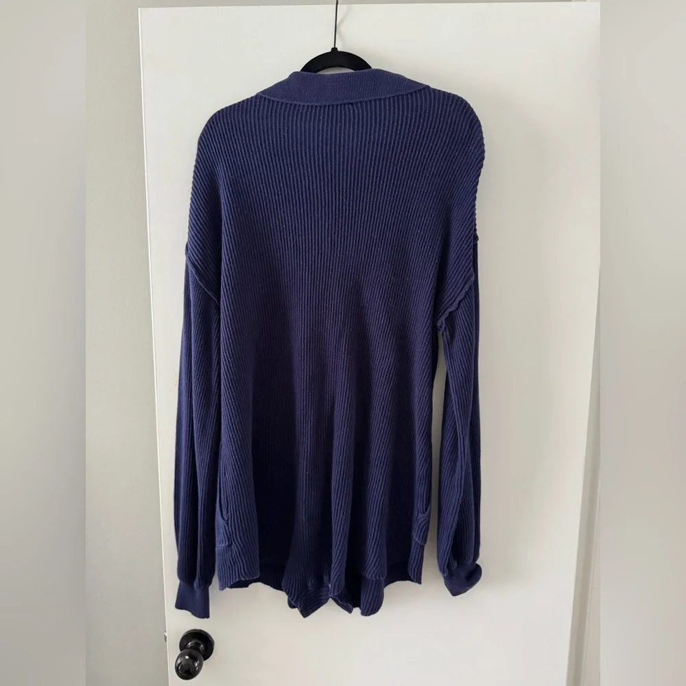 Free People Picnic Sweater Romper | Ink - Picture 6 of 6